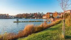 Zachód słońca w Rynie nad jeziorem Ryńskim, październik 2021 r. - zdjęcie 29