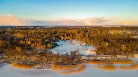 Wschód słońca nad jeziorem Niegocin, krzyż św. Brunona - zdjęcie 14