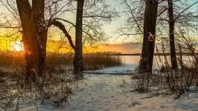 Wschód słońca nad jeziorem Niegocin, krzyż św. Brunona - zdjęcie 39