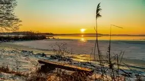 Styczniowy zachód słońca nad jeziorem Święcajty, 2022 r. - zdjęcie 29