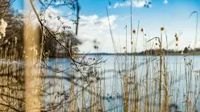 Zimowa sceneria nad plażą przy jeziorze Szóstak - zdjęcie 13