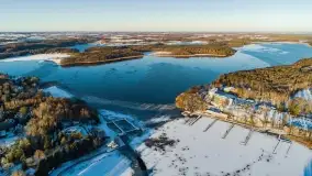 Wschód słońca nad Giżyckiem i jeziorami Niegocin i Kisajno z drona - zdjęcie 43