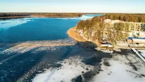 Wschód słońca nad Giżyckiem i jeziorami Niegocin i Kisajno z drona - zdjęcie 19