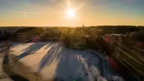 Wschód słońca nad Giżyckiem i jeziorami Niegocin i Kisajno z drona - zdjęcie 32