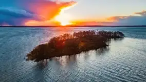 Zachód słońca nad jeziorem Niegocin, Bystry, luty 2021 - zdjęcie 26