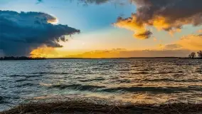 Zachód słońca nad jeziorem Niegocin, Bystry, luty 2021 - zdjęcie 24