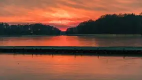 Marcowy zachód słońca nad jeziorem Kisajno - zdjęcie 24