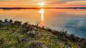 Zachód słońca nad jeziorem Dobskim, marzec 2022 r. - zdjęcie 23