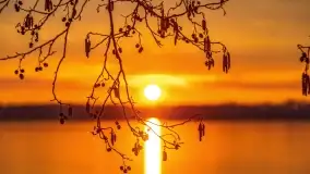 Zachód słońca nad jeziorem Dobskim, marzec 2022 r. - zdjęcie 26