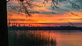 Zachód słońca nad jeziorem Dobskim, marzec 2022 r. - zdjęcie 29