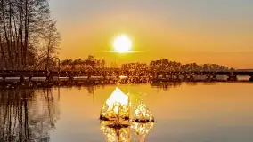 Zachód słońca nad jeziorem Tajty w Wilkasy Zalesie - zdjęcie 29