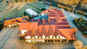 Zachód słońca nad Piszem i jeziorem Roś z drona - zdjęcie 13