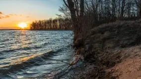 Zachód słońca nad jeziorem Dargin, przystań u Mielnika - zdjęcie 35