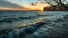 Zachód słońca nad jeziorem Dargin, przystań u Mielnika - zdjęcie 15