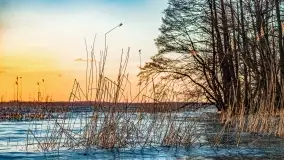 Zachód słońca nad jeziorem Dargin, marzec 2022 r. - zdjęcie 23