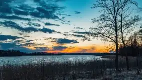 Zachód słońca nad jeziorem Stręgiel - zdjęcie 1