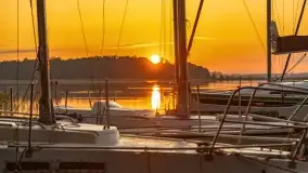 Wschód słońca nad jeziorem Mamry, Stanica Wodna Kietlice, czerwiec 2022 - zdjęcie 74