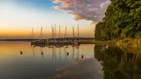 Wschód słońca nad jeziorem Mamry, Stanica Wodna Kietlice, czerwiec 2022 - zdjęcie 18