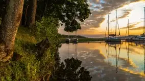 Wschód słońca nad jeziorem Mamry, Stanica Wodna Kietlice, czerwiec 2022 - zdjęcie 32