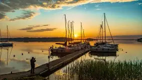 Wschód słońca nad jeziorem Mamry, Stanica Wodna Kietlice, czerwiec 2022 - zdjęcie 31