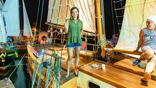 Nocne zdjęcia z XXIII zlotu klubu Jacht Oldtimet, Stranda, sierpień 2022 - zdjęcie 4