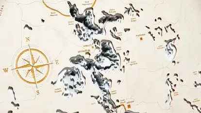 Drewniane mapy morskie i Mazur od Pracowni Twórczej Avocado