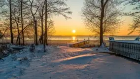 Grudniowy zachód słońca nad jeziorem Dargin, Nowy Harsz - zdjęcie 12