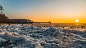 Grudniowy zachód słońca nad jeziorem Dargin, Nowy Harsz - zdjęcie 23