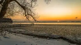 Grudniowy zachód słońca nad jeziorem Dargin, Nowy Harsz - zdjęcie 25