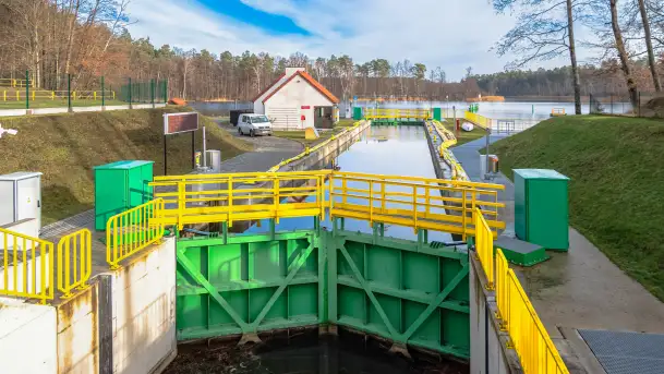 Śluzy Guzianka I i II w śnie zimowym, styczeń 2023 r. - zdjęcie 1