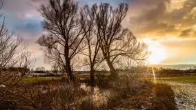 Zachód słońca w okolicy rzeki Guber, luty 2023 - zdjęcie 2