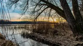 Zachód słońca nad jeziorem Siercze, luty 2023 - zdjęcie 2