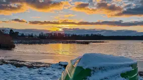 Zachód słońca nad jeziorem Duże Wilkasy, luty 2023 - zdjęcie 4