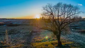 Zachód słońca nad jeziorem Gołdopiwo, marzec 2023 r. - zdjęcie 1