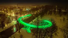 Nocne Giżycko z lotu ptaka, marzec 2023 r. - zdjęcie 37