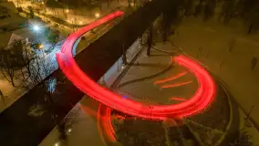 Nocne Giżycko z lotu ptaka, marzec 2023 r. - zdjęcie 32