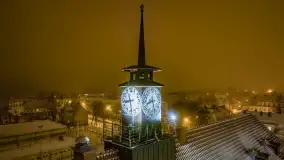 Nocne Giżycko z lotu ptaka, marzec 2023 r. - zdjęcie 33