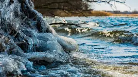 Południowy brzeg jeziora Negocin, lodowe formy, marzec 2023 - zdjęcie 28