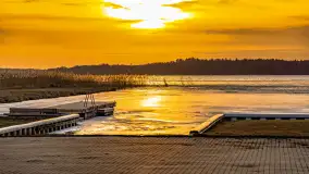 Zachód słońca nad jeziorem Mamry, plaża miejska w Węgorzewie - zdjęcie 4