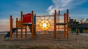 Zachód słońca nad jeziorem Mamry, plaża miejska w Węgorzewie - zdjęcie 7