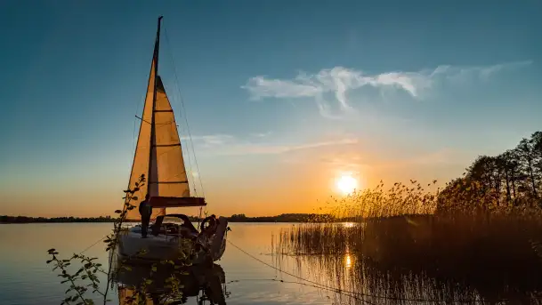 Zachód słońca nad jeziorem Tajty, okolice Wronki