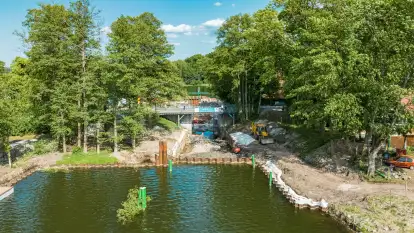 Remont Śluzy Guzianka I, stan na początek czerwca 2023 r.