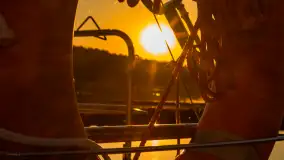 Zachód słońca nad jeziorem Kisajno widziany z dawnego Almaturu - zdjęcie 26