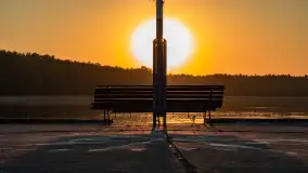 Zachód słońca nad jeziorem Kisajno widziany z dawnego Almaturu - zdjęcie 28