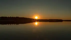 Zachód słońca nad jeziorem Kisajno widziany z dawnego Almaturu - zdjęcie 22