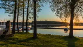 Zachód słońca nad jeziorem Kisajno widziany z dawnego Almaturu - zdjęcie 18