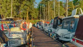 Wschód słońca nad jeziorem Mamry, Stanica Wodna Kietlice, sierpień 2023 r. - zdjęcie 34