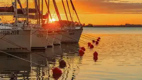 Wschód słońca nad jeziorem Mamry, Stanica Wodna Kietlice, sierpień 2023 r. - zdjęcie 24