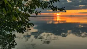 Zachód słońca, jezioro Dargin i wyspa Poganckie Kępy - zdjęcie 8