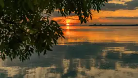 Zachód słońca, jezioro Dargin i wyspa Poganckie Kępy - zdjęcie 36